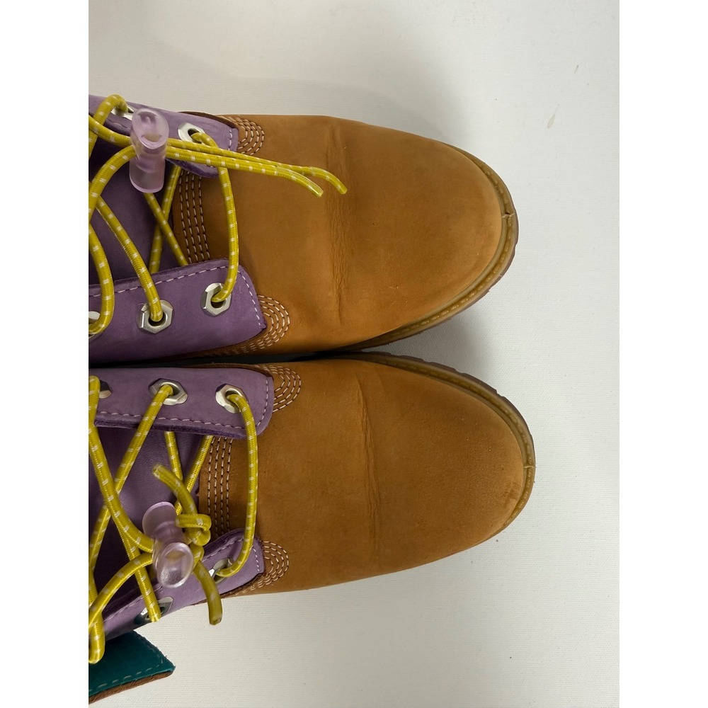 Timberland 6 Inch Premium Waterproof Boots Wheat Purple Teal Women Size 8.5 - Picture 7 of 13
